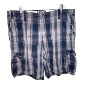 ROUNDTREE & YORKE MULTICOLOR PLAID CARGO SHORTS SZ 36 WAIST HIKING BOARD GOLF